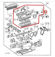 Комплект прокладок верха двигателя JOHN DEERE 6466T AR98851