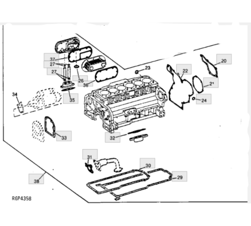 Комплект прокладок нижний JOHN DEERE 6081 POWERTECH A4479