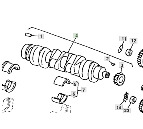Коленвал JOHN DEERE 6068 RE515785