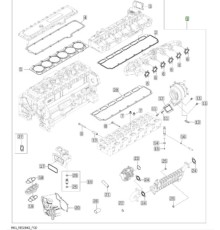 Комплект прокладок верха двигателя JOHN DEERE 6090 RE528402