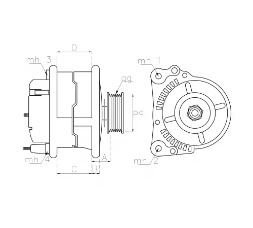 Генератор Дусан 2502-9009 Комацу 600-861-6110 - Купить в СПБ