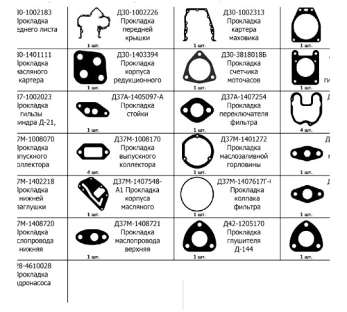 К-кт прокладок для дв. Д-144 (паронит) МД