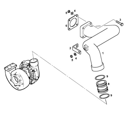 Прокладка турбина - коллектор Liebherr D924, D926 (9881738) Star Mustang