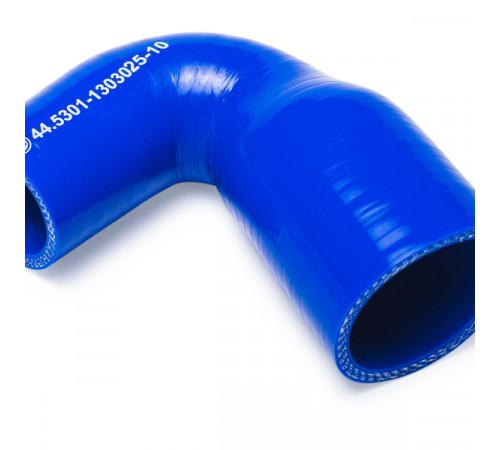 Патрубок радиатора верх. угловой (L=100х85, d=38х52) силикон (44.5301-1303025-10) МД