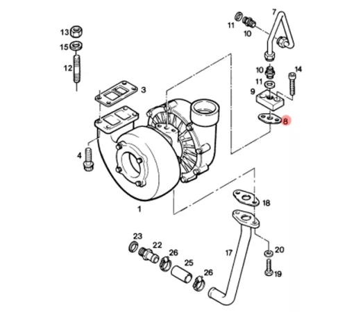 Прокладка масляной трубки турбины LIEBHERR (9268130)