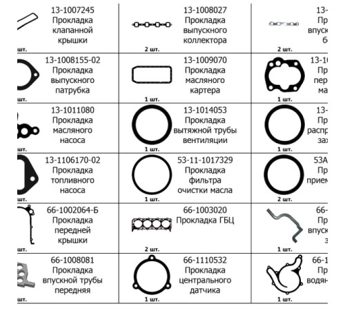К-кт прокладок для дв. ЗМЗ-53 (паронит) МД