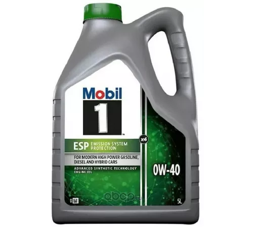 Mobil 1 ESP X4 0W-40, 5 л. Масло моторное. (157814)