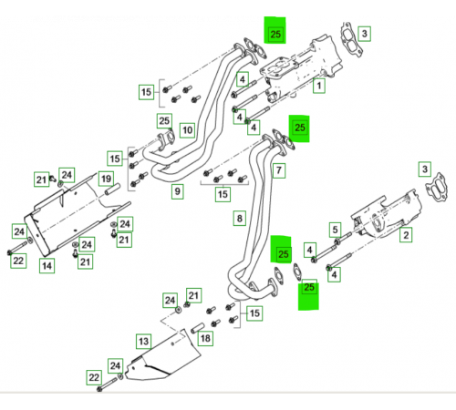 Прокладка трубки выпускного коллектора LIEBHERR D9508 D9512, 10118133