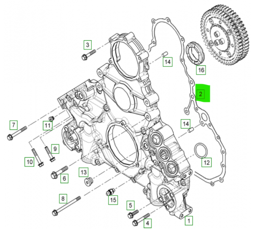 Прокладка передней крышки двигателя LIEBHERR D9508, D9512