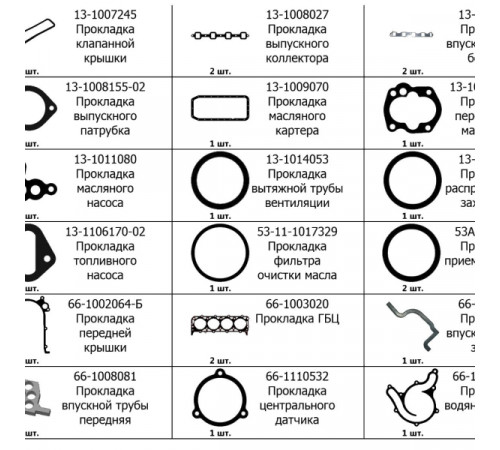 К-кт прокладок для дв. ЗМЗ-53 (паронит) МД