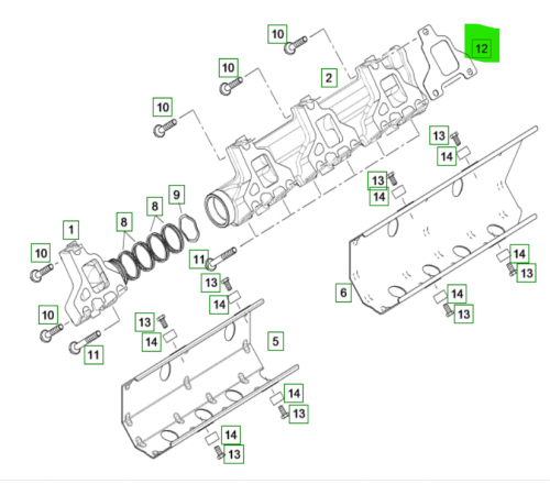 Прокладка коллектора выпускного Liebherr D9508/D9512