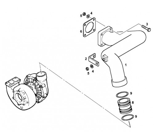 Прокладка турбина - коллектор Liebherr D924, D926 (9881738) Star Mustang