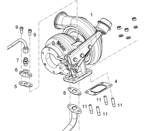 Турбокомпрессор Liebherr LTM1350 (10134977) Cummins 4033811