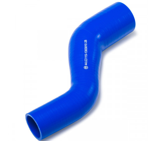 Патрубок радиатора верх. S-образный (L=290, d=43х58) силикон (44.65115-1303010-28) МД