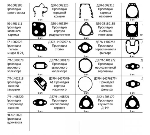К-кт прокладок для дв. Д-144 (паронит) МД