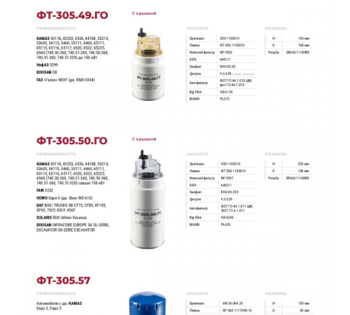 Фильтр очистки топлива ФТ-305.57 (6W.24.064.00) МД