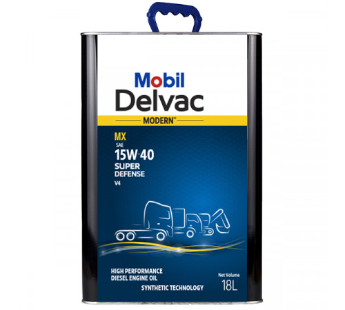 Mobil Delvac Modern 15W-40 Super Defense V4, 18 л. Масло моторное. / Mobil Delvac MX 15W-40 (157335)